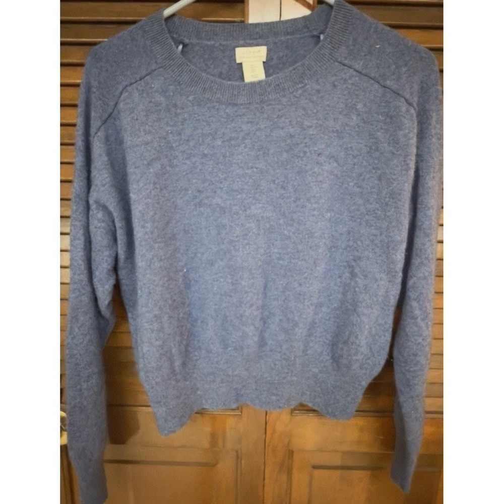 Aspen Womens L 100% 2-Ply Cashmere Blue Crew Neck Pullover Sweater